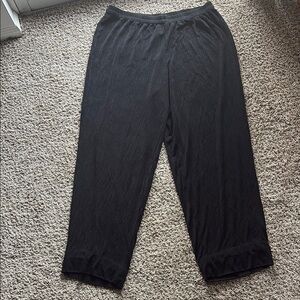 Vintage R&M Richard’s Black Textured Ribbed Wide Leg Pants - size 18 large